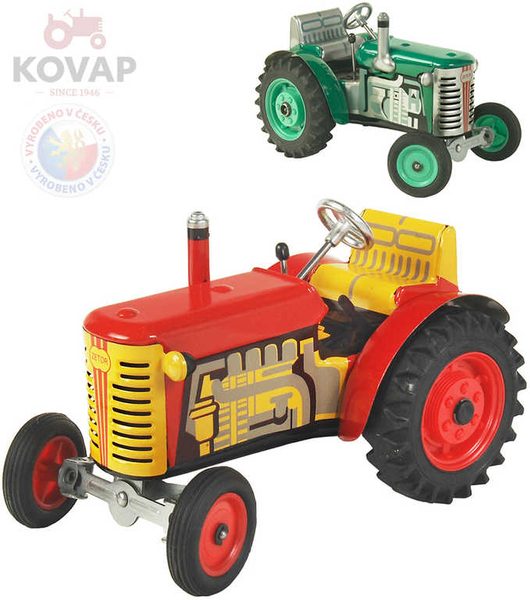 Kovap traktor Zetor solo 1:25 (kov, na klíček, převodovka)