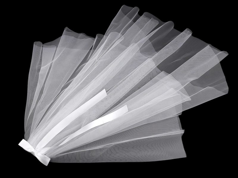 Závoj s hřebenem a saténovou mašlí - na párty / rozlučku se svobodou