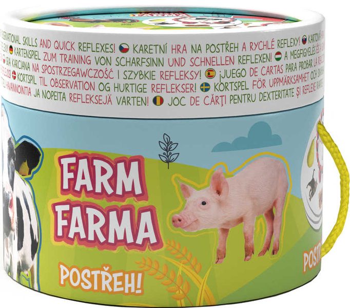 JIRI MODELS Hra karetní Postřeh! Farma v kulaté krabičce
