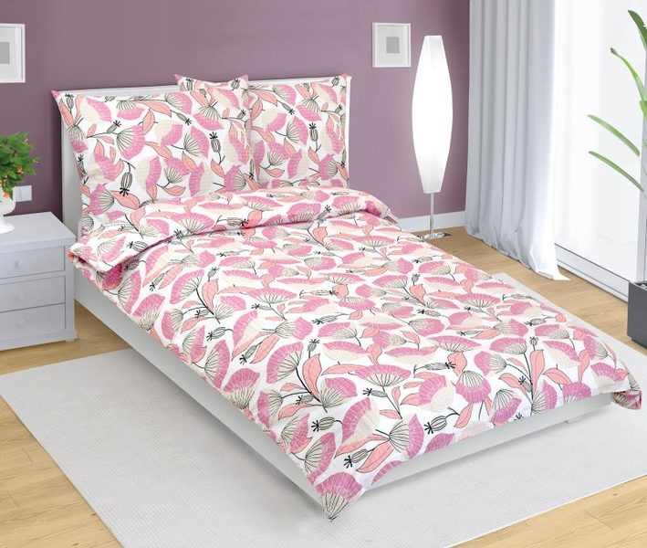 Povlečení krepové Hnědá,Růžová 80/138