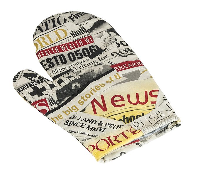 Kuchyňská chňapka - 28x18 cm Noviny červená