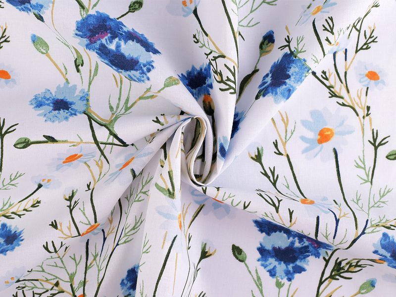 Bavlněná látka / plátno květy