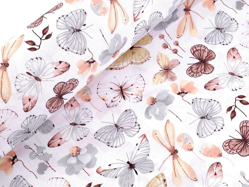 Bavlněná látka / plátno motýli METRÁŽ