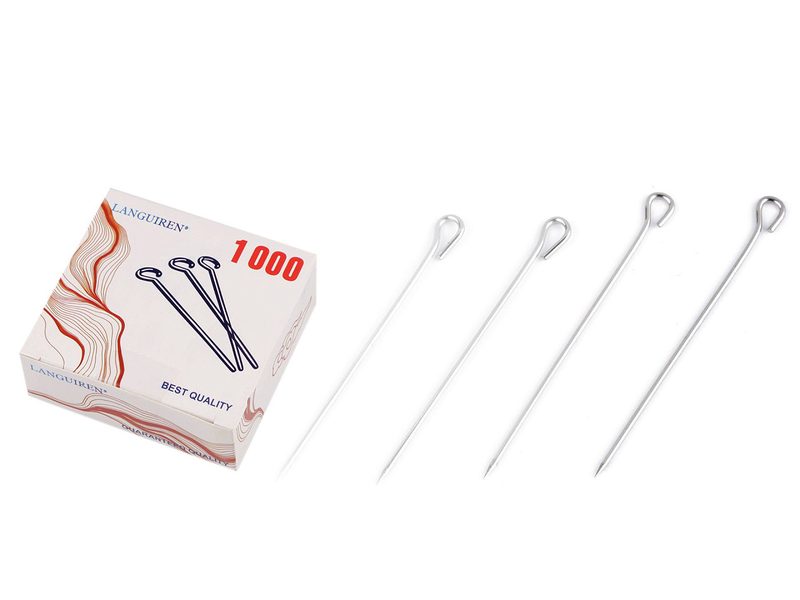 Krejčovské špendlíky s očkem volně sypané z nerezové oceli délka 30 mm