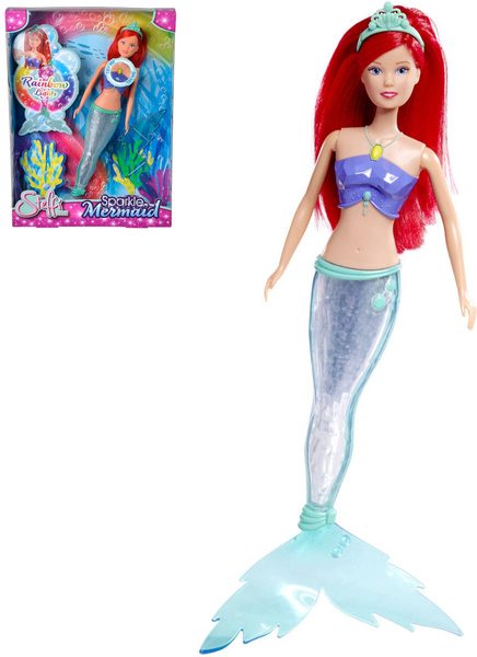 Panenka Steffi mořská víla duhová ploutev do vody na baterie Světlo