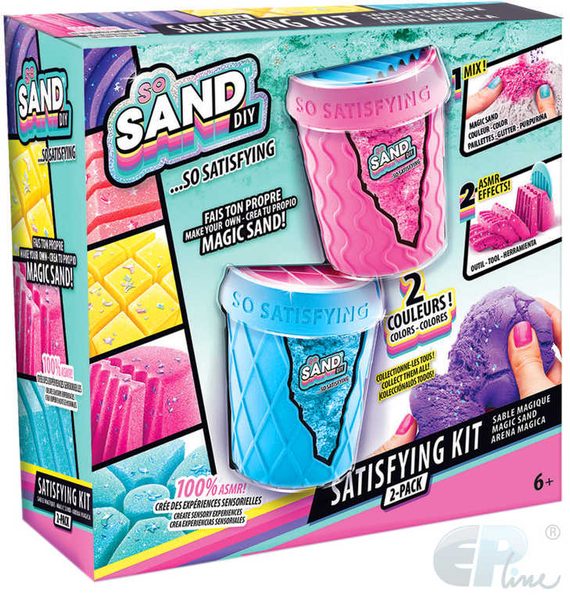 So Sand kouzelný písek set 2 kelímky s nástroji a doplňky různé barvy