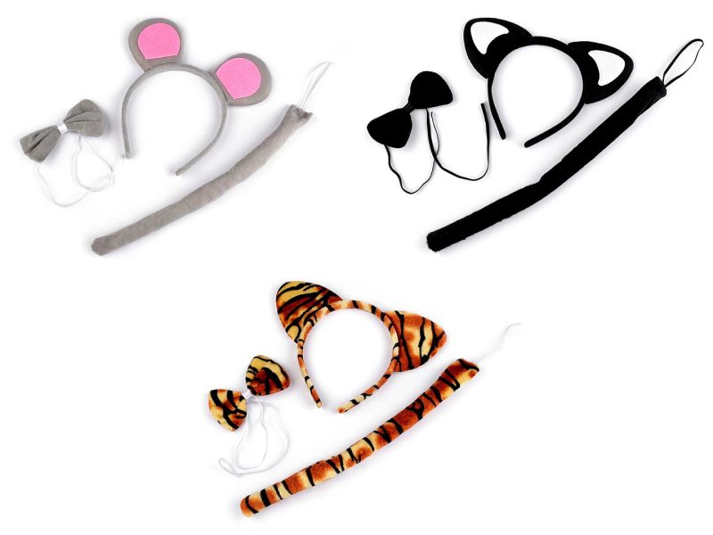 Karnevalová sada - kočka, dalmatin, myška, tygr