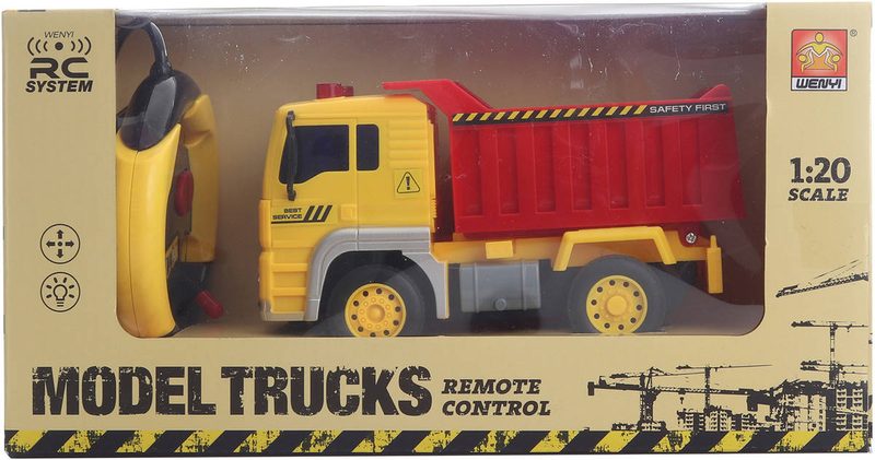 RC Auto nákladní sklápěčka 1:20 na vysílačku 27MHz na baterie Světlo