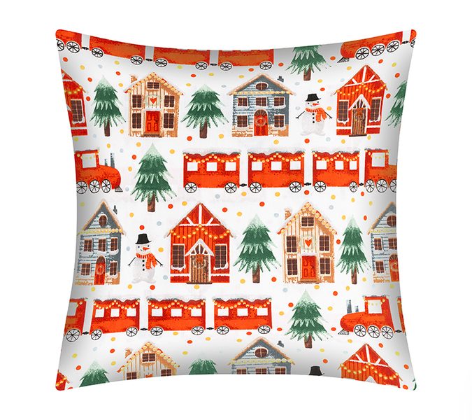 Povláček bavlněný - vánoce Bílá,Červená,Zelená 90/CH05 40x40 cm