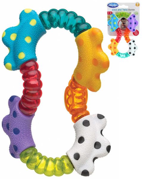 PLAYGRO Baby kousátko žížala 15cm pro miminko plast