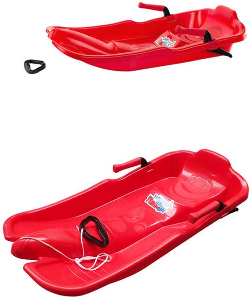 PLASTKON Boby dětské TURBOJET 2 brzdy 85x42x19cm Červené na sníh