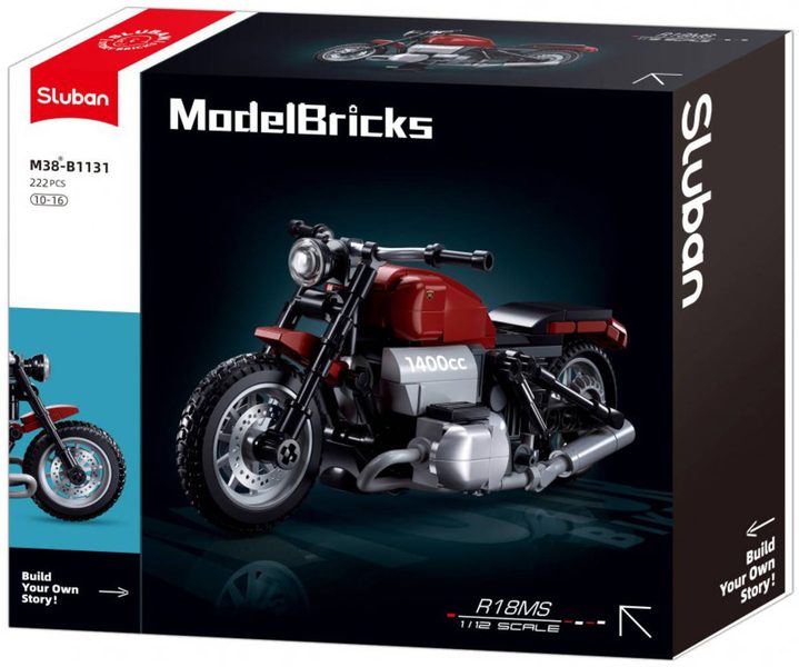 SLUBAN Model Bricks Motorka R18 222 dílků STAVEBNICE