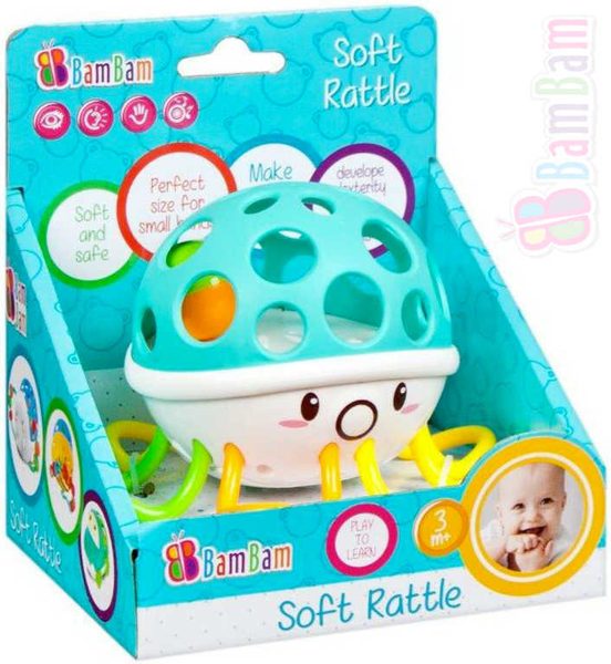 Baby měkké chrastítko chobotnice s kuličkou pro miminko