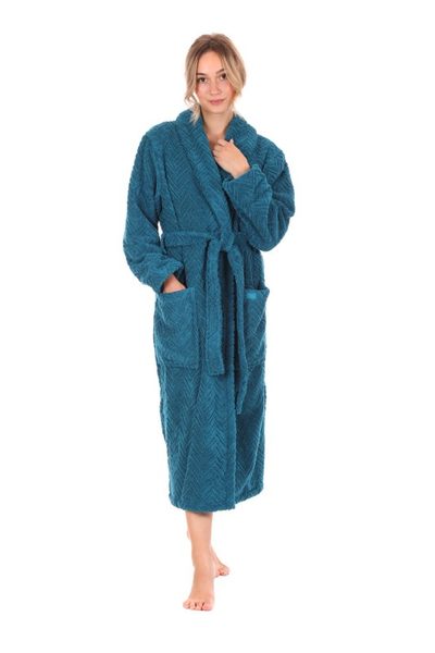 Bavlněný župan Athena s límcem petrolejová 21 16 6430 unisex