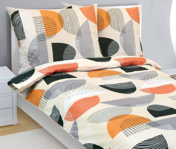 Povlečení bavlněné Oranžová,Šedá 90/203