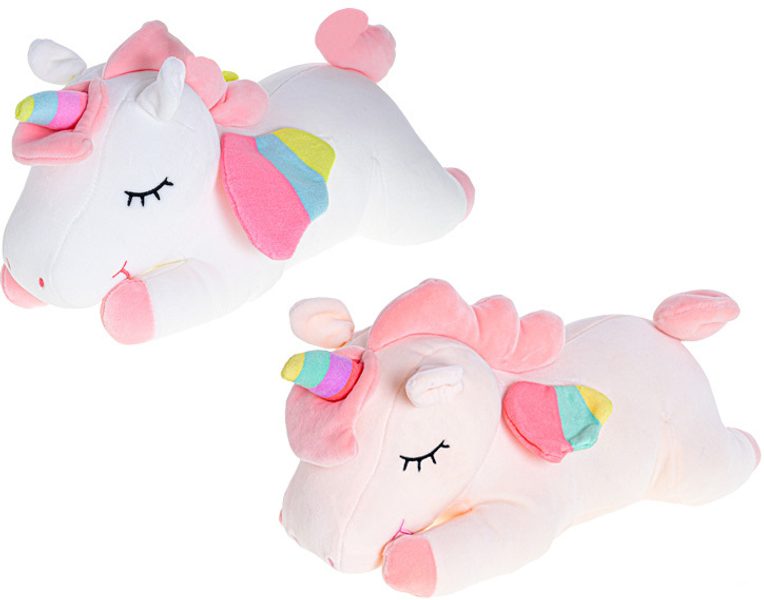 PLYŠ Baby jednorožec 35cm ležící duhový 2 barvy *PLYŠOVÉ HRAČKY*