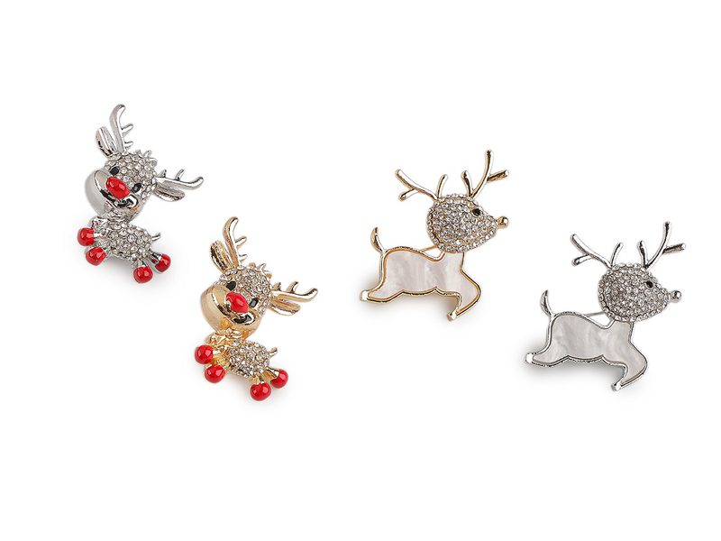 Brož s broušenými kamínky sob