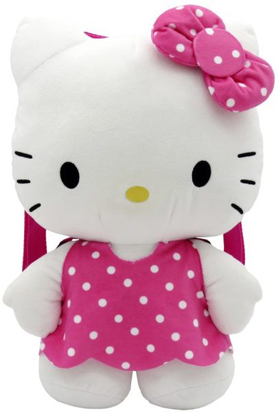 PLYŠ Batůžek 3D postavička kočička Hello Kitty růžový 25x35cm