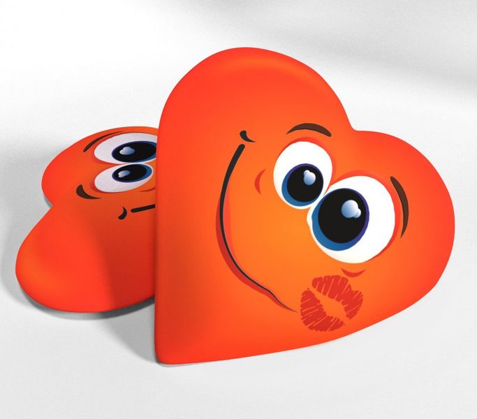 Polštářek Srdíčko s pusinkou