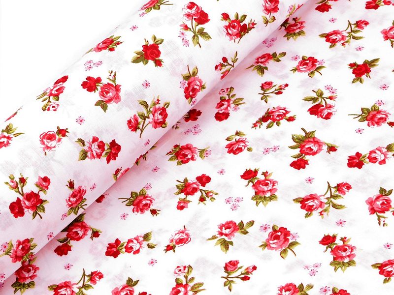 Bavlněná látka / plátno růže METRÁŽ