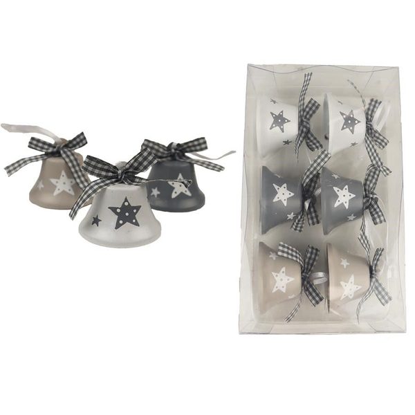 Kovové zvonečky, 6 ks K2944 - dia 4.8 x 4.5 cm