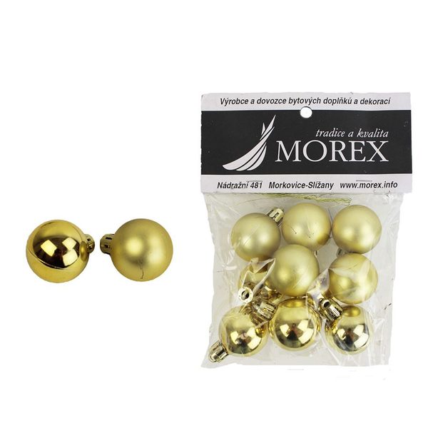 Vánoční ozdoby, 10ks X1690/ZL - dia 3 x 3,5 cm