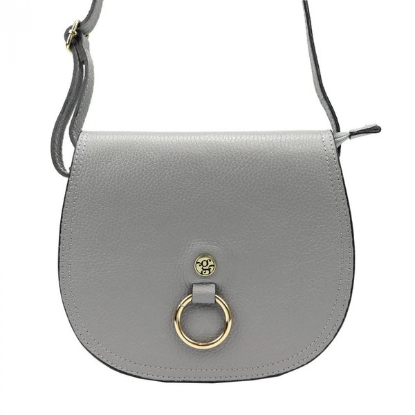 GREGORIO Kožená dámská crossbody kabelka šedá