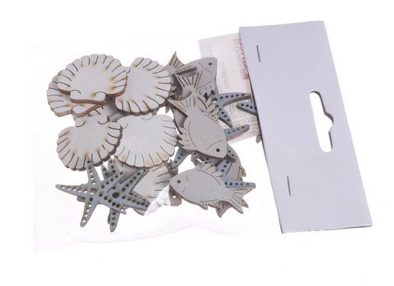 Dřevěné ozdoby mořská fauna 24 kusů