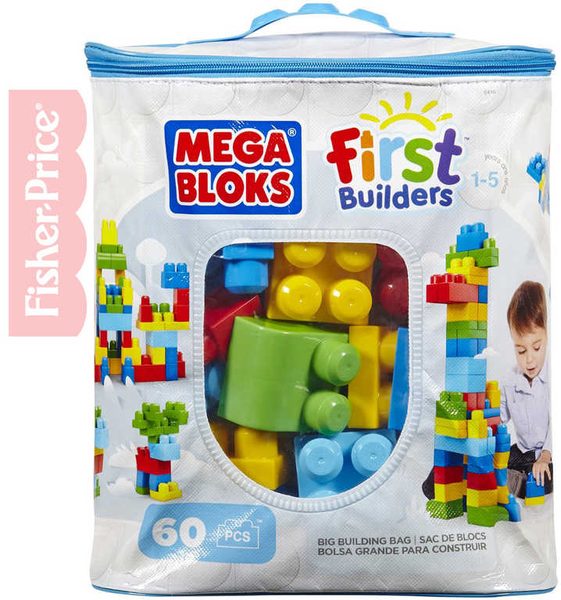 MEGA BLOKS Stavebnice 60 dílků modré balení pro kluky