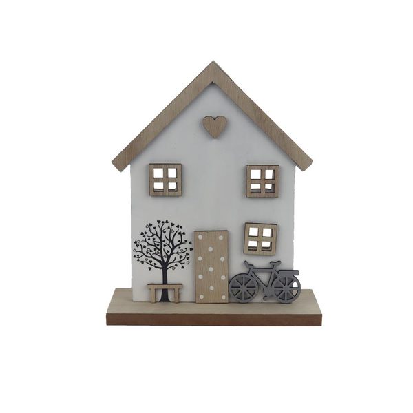 Dekorace domeček D6802 - 15 × 6 × 18.5 cm