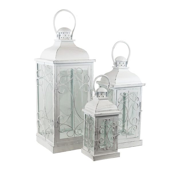 Sada 3 kovových luceren K3966 - výška 28,5 cm, 40 cm, 52,5 cm