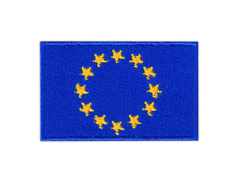Vlajka EU vyšívaná zažehlovací 3,5 cm
