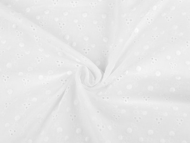 Bavlněná madeira s vyšívanými květy METRÁŽ