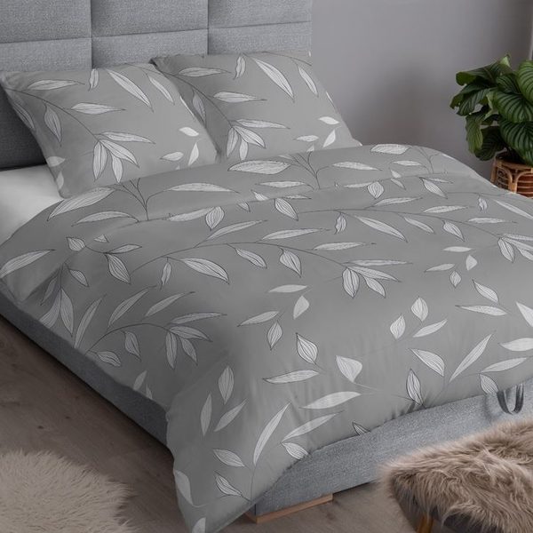 Povlečení bavlněný satén Pola - šedé 140x200+70x90 cm