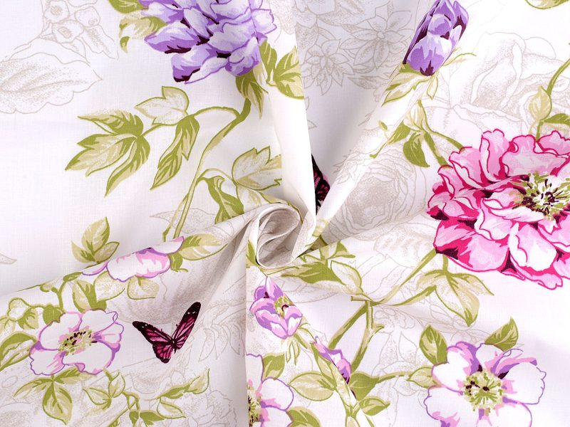 Bavlněná látka / plátno květy METRÁŽ