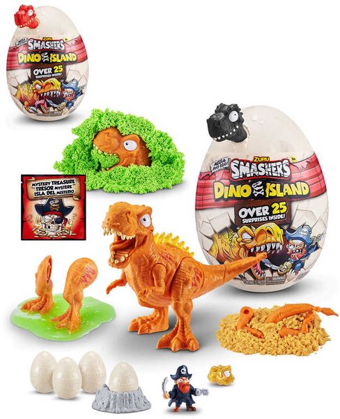 Smashers Dino Island Egg (dinosaurus ve vejci, sliz, doplňky – velké balení)