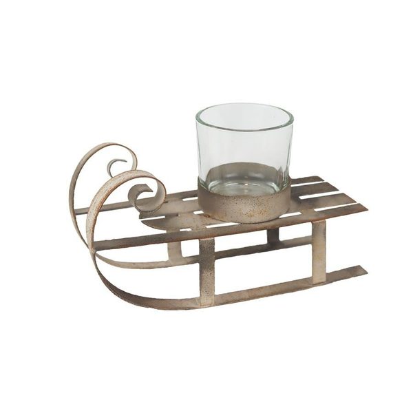 Svícen sáňky K3438 - 15,5 × 6,5 × 6 cm