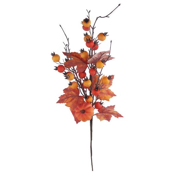 Dekorační větev s dýní P2086 - 63 cm