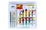 Barvy olejové 12ml 12ks se štětci 2ks s blokem s doplňky na kartě 31x31cm