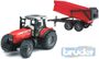 Bruder traktor Massey Ferguson + sklápěcí vůz červený 02045