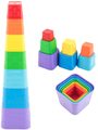 Baby Kubus pyramida hranatá barevná věžička skládací 7 dílků plast