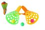 Catch ball hra/chytání míčku 2ks plast 19cm + 3 míčky v síťce