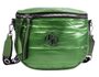 Moderní dámská crossbody kabelka / ledvinka metalická zelená
