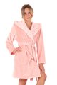 Krátký dámský župan s kapucí Flora růžová perla 48 56 3050