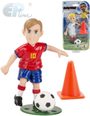 Shooters set figurka fotbalista + kužel s míčem plast 12 druhů
