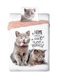 Povlečení s Kočičkami Nejlepší Přátelé - 140x200 cm, 70x90 cm