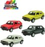 WELLY Auto model Volkswagen 1 GTI 11cm zpětný chod kov 4 barvy