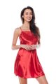 Saténová košilka Edith chemise red 3 - Anais