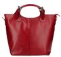 Velká kožená dámská shopper kabelka červená