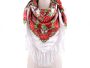 Šátek folklórní květy a třásněmi 105x105 cm